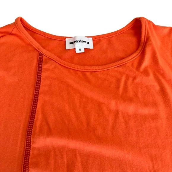 Superdown Revolve Shirt Dress Simona Tee Dress Size Small Orange EUC Soft Chic - Picture 6 of 6